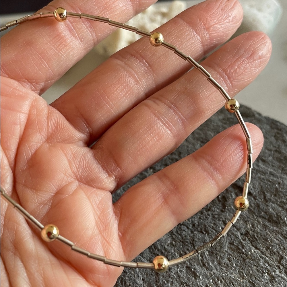 Liquid Silver 70’s Choker Vintage Necklace - Picture 3 of 11